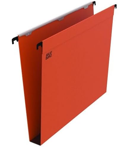 Elba 400126812 Lot De 25 Dossiers Suspendus Orange - Empattement 39 Fond U 30mm, Format 37,1 X 24 Cm Pour Tiroir