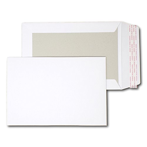 EPOSGEAR® A5 / C5 PIP 238mm x 163mm White Strong Hard Card Board Backed Peel and Seal Plain Envelopes (25)
