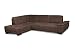 Produktbild CAVADORE Eckcouch Cytaro in Wildlederoptik und Kontrastnaht/Couch L-Form mit Ottomanen Links/Inkl. Verstellbarer Sitztiefe und Armlehne/Größe: 281 x 84 x 218 cm (BxHxT) / Farbe: Braun