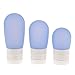 Imported 3Pcs Blue Silicone Travel Press Bottle for Lotion Shampoo Bath Container RS.425.00