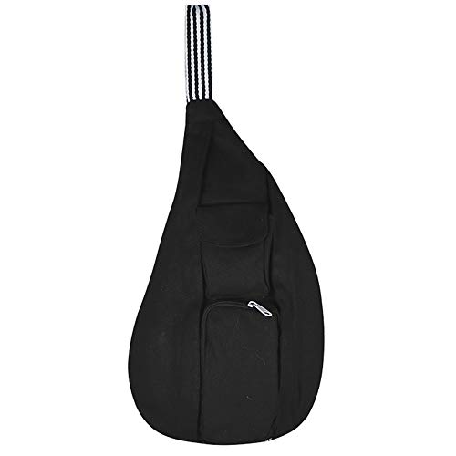Preisvergleich Produktbild REALIKE Damen Brustbeutel Sling Rucksack Mode Schultertasche Polyester Crossbody Einfarbig Messenger Bags Reißverschluss Handtasche Canvas Daypack Sportbeutel Reisetaschen (Schwarz, M)