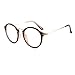 Produktbild REALIKE Unisex Brille Elegant Flacher Spiegel Runder Rahmen Brillengestell Brille Leopardenmuster-Brillengestell Aus,Anti-Blaulichtbrille, Farbe Mehrfache Farbauswahl