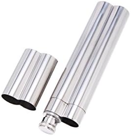 Funny Mini Hip Flask Stainless Steel Flask With Portable Cigar Tube Case,Tobacco Holder Case Smoke Container And 2oz Flask