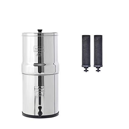 Berkey BK4X2-BB Big Berkey Stainless Steel Water Filtration System with 2 Black Filter Elements by Berkey