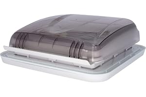 BERGER - Lucernario 40x40 - Oblò trasparente per roulotte Camping, Camper, Furgoni con Ventilazione Forzata Finestra per tetto Camper e per Campeggio spessore da 28 a 50mm