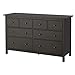 Produktbild HEMNES IKEA Kommode mit 8 Schubladen; in Schwarzbraun; aus Massivholz; (160x96cm)