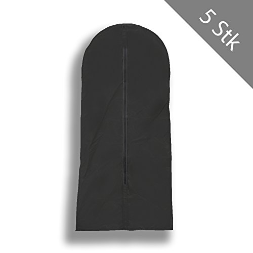 Preisvergleich Produktbild 5 x HSM Kleiderbeutel schwarz 60 x 137 cm Kleiderschutzhülle Kleidersack Schutzhülle Kleideraufbewahrung