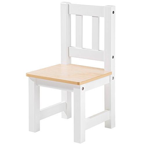TecTake Ensemble Table et 2 chaises pour Enfants en Bois | Naturel Blanc