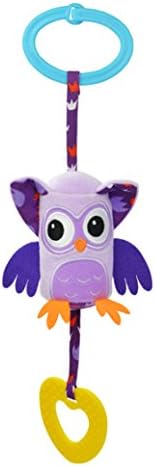 Amazemarket 33cm Baby Newborns Teether Toys Rattle Stroller Hanging Clip Bell Handbells Car Bed Crib Pram Cute Animal Pushchair Wind Chime Sensory Kids Development (purple owl)