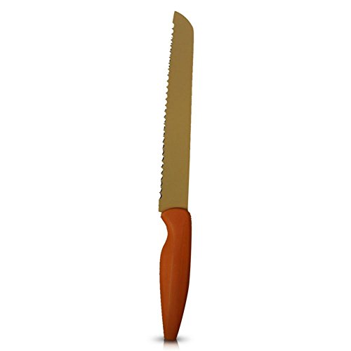 Edelstahl Brotmesser Brot Messer Edelstahlmesser Sägemesser Orange 32,5 cm - 2