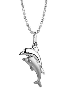 Carina Kinder Mädchen Halskette mit Delfin Anhänger aus 925 Sterling Silber - 20.1044.R