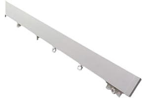 TENDE ARREDO TESSILE - Binario Tenda Soffitto Scorrevole (248 cm) Zineffa per Tenda, Binario a Onda Decorativo in Alluminio con Tappi Terminali e Occhielli in PVC per Tende su Misura (Bianco)