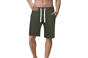 iClosam Herren Shorts Baumwoll Trainingshorts Freizeit Activewear-Shorts Bequeme Sportshorts mit Kordelzug und praktischen Taschen