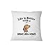Produktbild wanshangcheng Bruno Jura Hound Hund Das Leben ist Besser Schlafsofa Home Decor Kissenbezug 18 x 18 Zoll / 45 cm von 45 cm Kissen & Cover Set