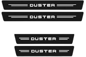 LLTSNT 4 Pièces Plaques Plinthes en Fibre Carbone de Voiture pour Dacia Duster 2018-2023,Seuils de Porte en Fibre de Carbone Anti-DéRapant Autocollant RéSistant Aux Rayures