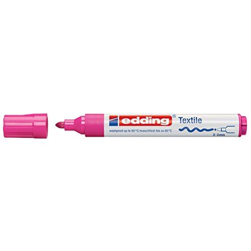 Filzstift Edding 4500 T-Shirt 2-3mm rund neonrosa, Stoffmalstifte für Baumwolle