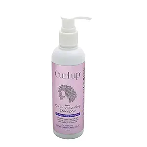 Curl Up Moisturising Curly Hair Shampoo - For Dry Frizzy , Wavy & Curly Hair - Sulphate Paraben And Silicone Free - 200 ml