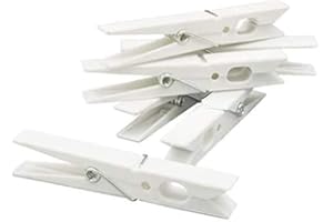 FOFO' MOLLETTA PINZA BUCATO IN PLASTICA BIANCA CON MOLLA ZINCATA PZ.100 DA STENDINO LAVANDERIA