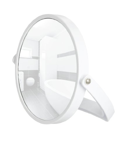 WENKO 3656510100 Kosmetikspiegel Noale Weiß – neigbar, Spiegelfläche ø 15cm, 500% Vergrößerung, Kunststoff, 19.5 x 19 x 2 cm, Weiß - 4