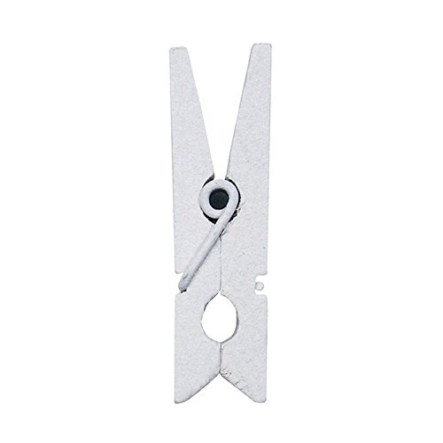 100 PCS 25 mm Mini Holz Foto weiss Papier Peg Wäscheklammer Kleidung Pin Clip EMI Craft - 2