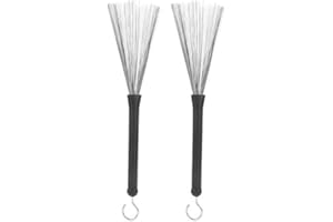 RITOEASYSPORTS 2 Pcs Drum Brushes, 1 Pair Retractable Wire Brushes for Jazz Folk Rock Band