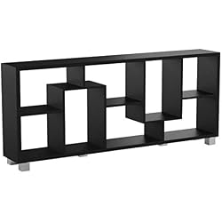 Home Innovation - Étagère Murale Rangement pour Livres, bibliothèque Salon - Séjour, Contemporaine, séparation-Division, Montage Horizontal et Vertical. Couleur Noir Mat, Dimensions: 68,5x161x25cm.