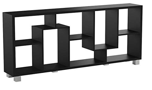 Home Innovation - Étagère Murale Rangement pour Livres, bibliothèque Salon - Séjour, Contemporaine, séparation-Division, Montage Horizontal et Vertical. Couleur Noir Mat, Dimensions: 68,5x161x25cm.