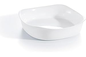 Luminarc - Plat carré Blanc Smart Cuisine Carine 250°C - Plat à Four en Verre Innovant - Léger et Extra-Résistant - Nettoyage Facile - Fabrication en France - Dimensions 20x20 cm
