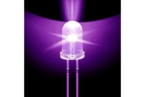 TOPXCDZ 100 Stück LED 5mm Farbe UV ultraviolett LEDs Gehäuse klar Schwarzlicht Leuchtdioden ca. 3V Diode 2 Pin LEDs Gehäuse klar