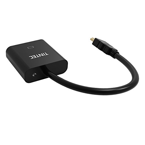 HDMI auf VGA, Tintec Vergoldete 1080P Aktiv HDMI zu VGA mit Audio Übertragung Adapter Konventer Kabel Cabel – Schwarz - 2