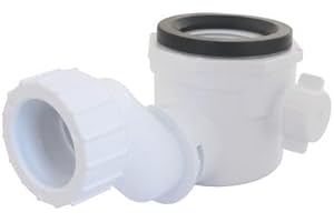 Sifón Lavabo Malin Ondée Zen À Installer - Extraplano - Universal - Giratorio 360° - Compatible con todo tipo de tapones de lavabo - Color blanco