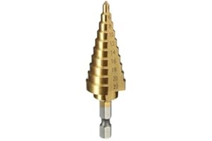 ZUKHRUF Hex Titanium Step Cone Drill Bit Hole Cutter for Sheet Metal 4-22MM HSS 4241 Metal Multiple Hole Drilling Stepped Cutter Bits for DIY Lovers Steel, Brass, Copper, Aluminum, Wood and Plastics