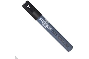 STATIONERY ISLAND Kreidestifte Abwaschbar, Schwarz Kreidestift für Fenster, 6mm 1 Stück Kreidemarker, Fensterstifte