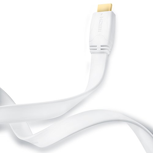 12,5m - Full HD ultraflaches HDMI Kabel 1.4a with Ethernet | neues Modell 2015 / Kabel 3 fach geschirmt / inkl. Stecker- und Kontaktschirmung | Full HD 1080p | 3D / ARC / CEC | 12,5 Meter