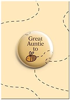 Great Auntie to be Bumble Bee Baby Shower Announcement Gift Button Badge 38mm
