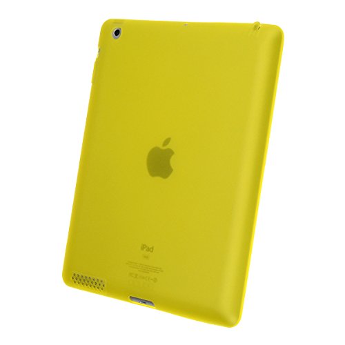 doupi PerfectFit Schutzhülle mit Staubstöpseln für iPad 2 3 4 Staubschutz eingebaut Matt Clear Design TPU Schutz Hülle Silikon Schale Bumper Case Schutzhülle Cover, gelb - 2
