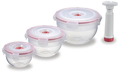 Tupper Redondo con Sellado al Vacío, Set de 4 piezas