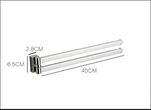 Beelee Handtuchstange,Handtuchhalter mit 2 beweglichen Armen aus robustem messing, Chrom - 2