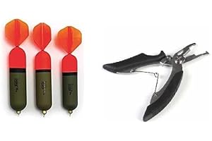 BLNTACKLE76 3 flotteurs Behr pour poissons prédateurs avec voile 1 x 15 g, 1 x 20 g, 1 x 25 g + ciseaux de pêche.