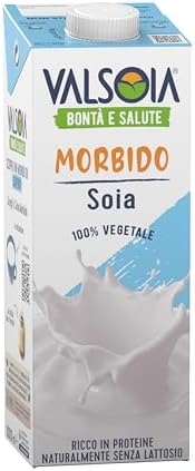 Valsoia - Bevanda Soia Gusto Morbido, Formato Tetra Brik da 1000 ml, Senza Lattosio e Glutine, Fonte di Proteine Vegetali, Ideale anche per Vegani, Vegetariani e Celiaci (Confezione da 6)