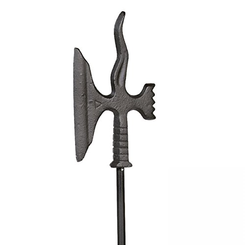 Kaminbesteck Kamingarnitur – Ritter aus schwarzem Gusseisen B/H/T = 22/73/13 cm - 4