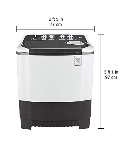 LG 6.5 kg Semi-Automatic Top Loading Washing Machine (P7550R3FA, Dark Grey)