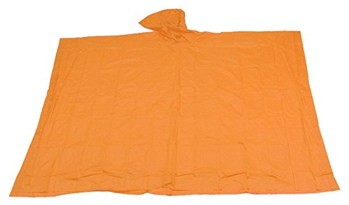 Leichter Regen Poncho, mit Rucksack Abdeckung, Rot oder Orange - 3