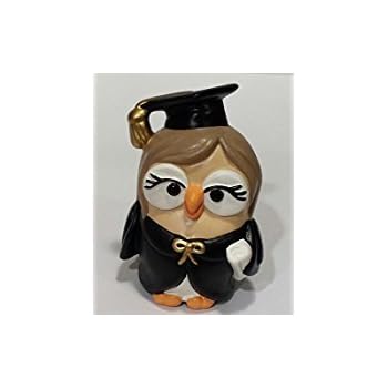 Bomboniera Gufo Lucky Laurea Thun - Ceramica Decorata A Mano 5.4x6.2 Cm