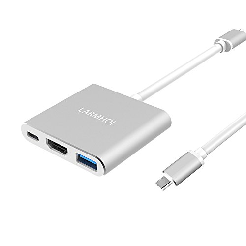 USB 3 0 Typ C zu HDMI Adapter  LARMHOI 3 in 1 Digitaler Multiport Adapter Typ C USB-C 4K HDMI Konverter mit USB C Schneller Ladeanschluss f  r Samsung