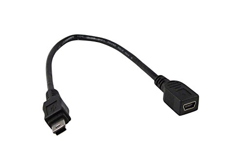 YCS basics Black 6 Inch USB 2.0 USB Mini B Male to USB Mini B Female Cable