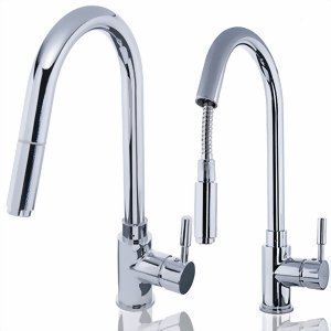 W83 Niederdruckarmatur mit Brause EINHAND Spültisch KÜCHEN + BAD Waschtisch Armatur Küchenarmatur