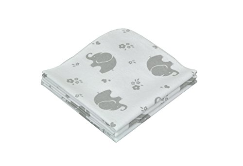 Asmi Mehrzweck Moltontuch Elefant grau 40x40 cm Set 3St.