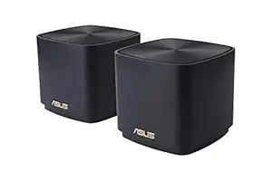 ASUS ZenWiFi Mini XD4 AX 1800 Dual Band WiFi 6 Router -2 Pack (Black) Whole Home Coverage (3300 sq ft), True 8k Streaming, AI Mesh, Alexa, Commercial Grade Security and Ai Protection