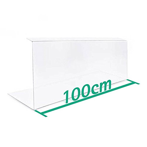 A+H Kunststoffe Spuckschutz Hustenschutz Typ 2 für die Gastronomie aus PETG – Verkaufstheke und Kuchen-Vitrine Glas Klar – Länge 100cm / Stärke 4mm - 7